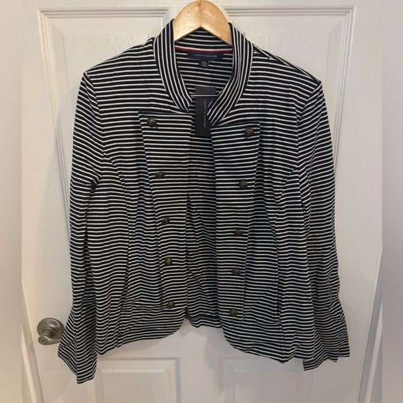 Tommy Hilfiger Jackets & Blazers - Tommy Hilfiger Navy, White & Red Striped Polo Blazer